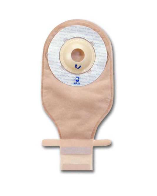 Marlen UltraLite One-Piece Drainable Pouch with Kwick-Klose II Fastener, AquaTack Hydrocolloid or Skin Shield Barrier, Deep Convexity, Box of 10