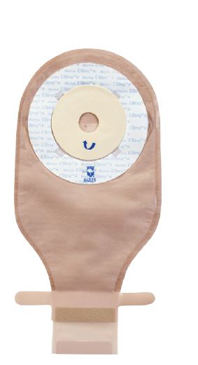 Marlen UItraLite One-Piece Drainable Pouch with Kwick-Klose II Fastener, AquaTack Hydrocolloid or Skin Shield Barrier, Flat (No Convexity), Box of 10