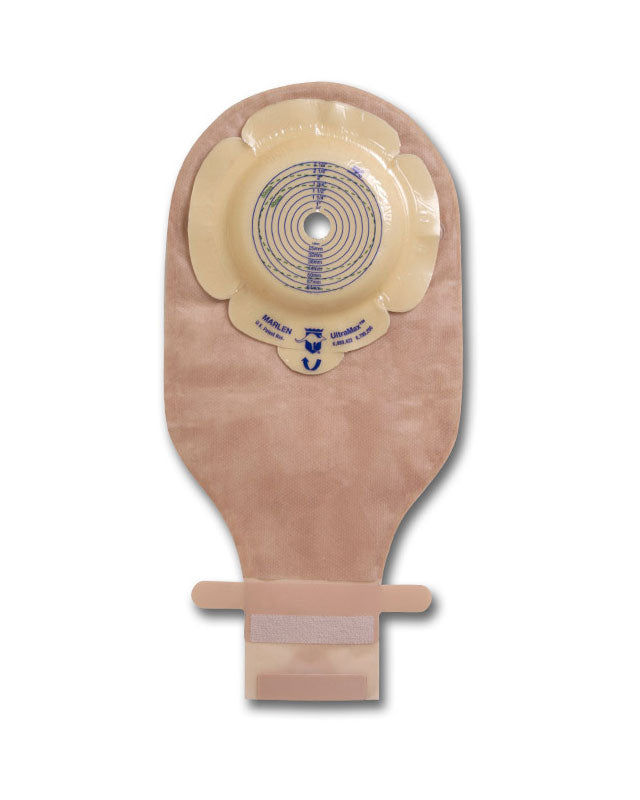 Marlen UltraMax One-Piece Drainable Pouch with Kwick-Klose II Fastener, Large Flange, AquaTack Hydrocolloid Barrier, Deep Convexity, Box of 5