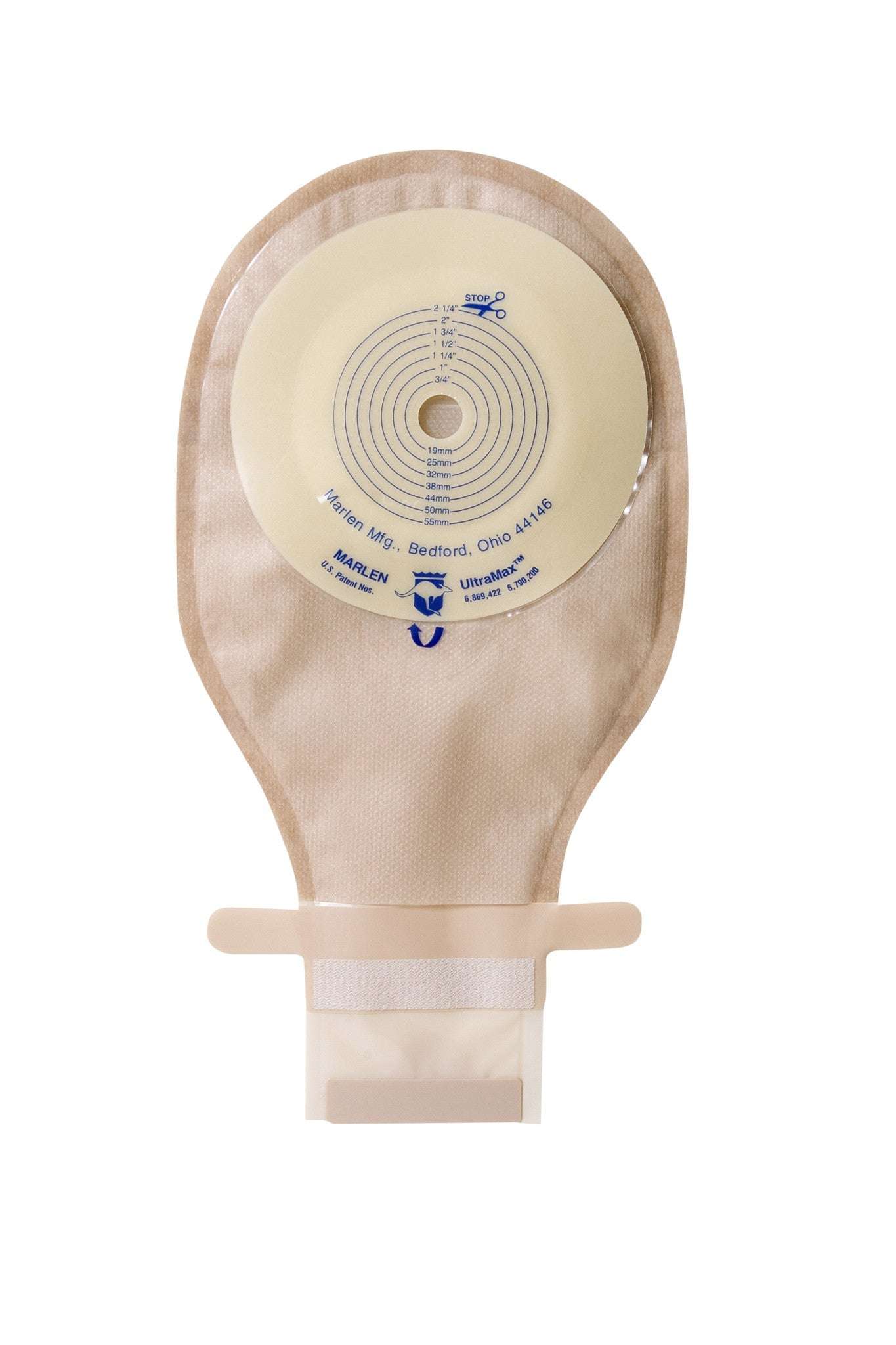 Marlen MiniMax One-Piece Drainable Pouch with Kwick-Klose Fastener II, AquaTack Hydrocolloid Barrier, Flat (No Convexity), Box of 5