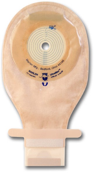 Marlen SuperFlat MiniMax One-Piece Drainable Pouch with Kwick-Klose II Fastener, AquaTack Hydrocolloid Barrier, Flat (No-Convexity), Box of 5