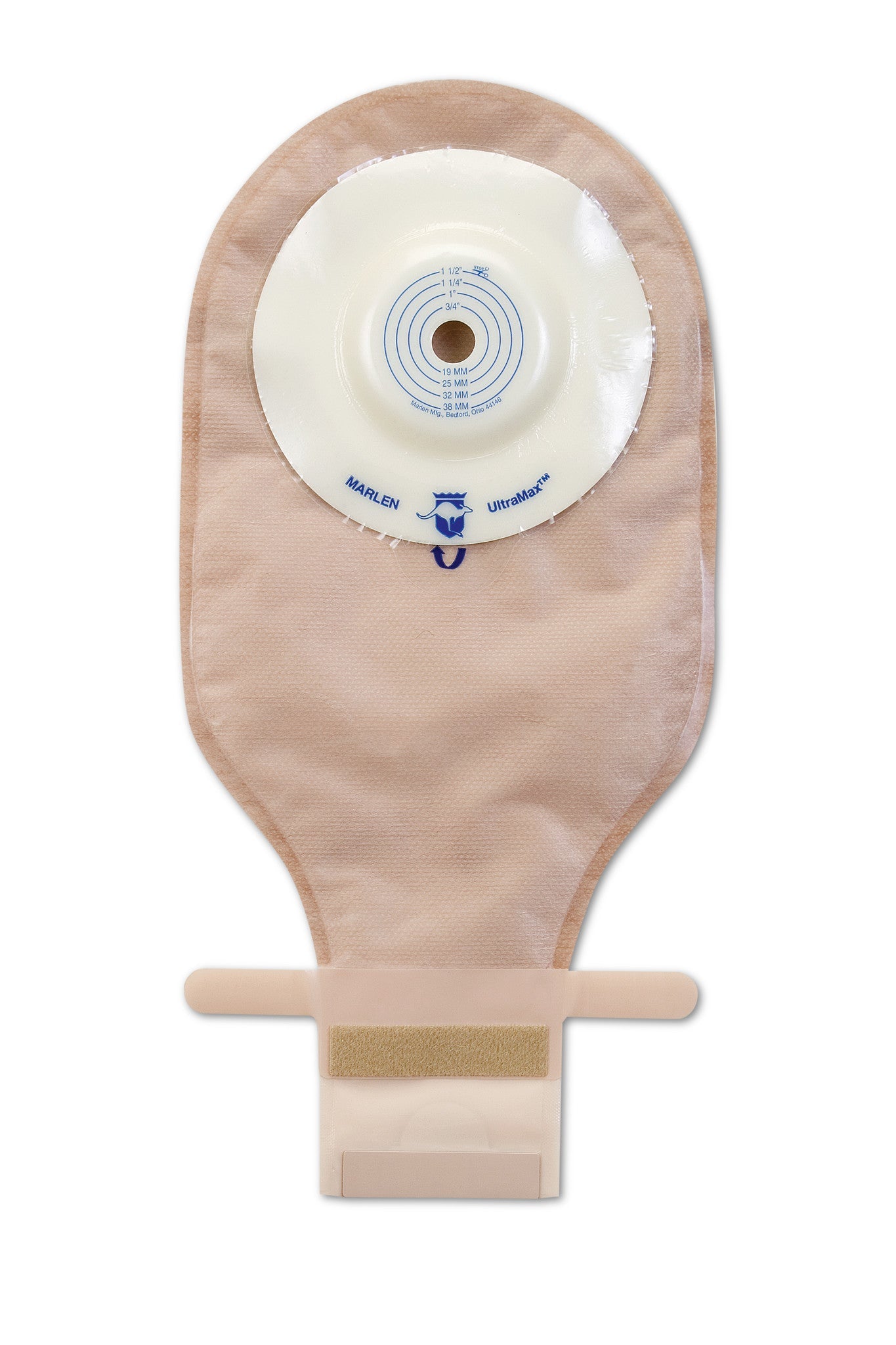 Marlen UltraMax One-Piece Drainable Pouch with Kwick-Klose II Fastener, AquaTack Hydrocolloid Barrier, Shallow Convexity, Box of 5