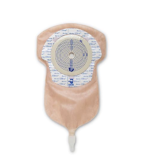 Marlen UltraExtra One-Piece Urostomy Drainable Pouch, Skin Shield Barrier, Flat (No Convexity), Box of 10